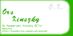 ors kinszky business card